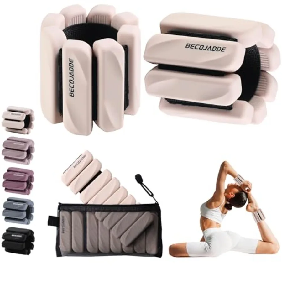 

Набор утяжелителей для лодыжек (2 шт., по 0,5 кг/1 кг каждый) для женщин и мужчин, регулируемые утяжелители-браслеты для запястий, для домашнего спортзала, утяжеленные браслеты для запястий, ног и рук