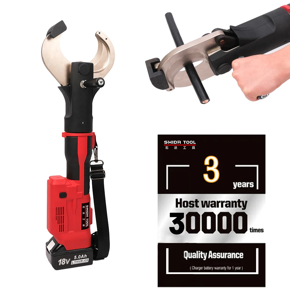 B85C Rechargeable Stainless Steel Electrician Cable Cutter Hydraulic Wire Cutting Tool 18V/4.0Ah