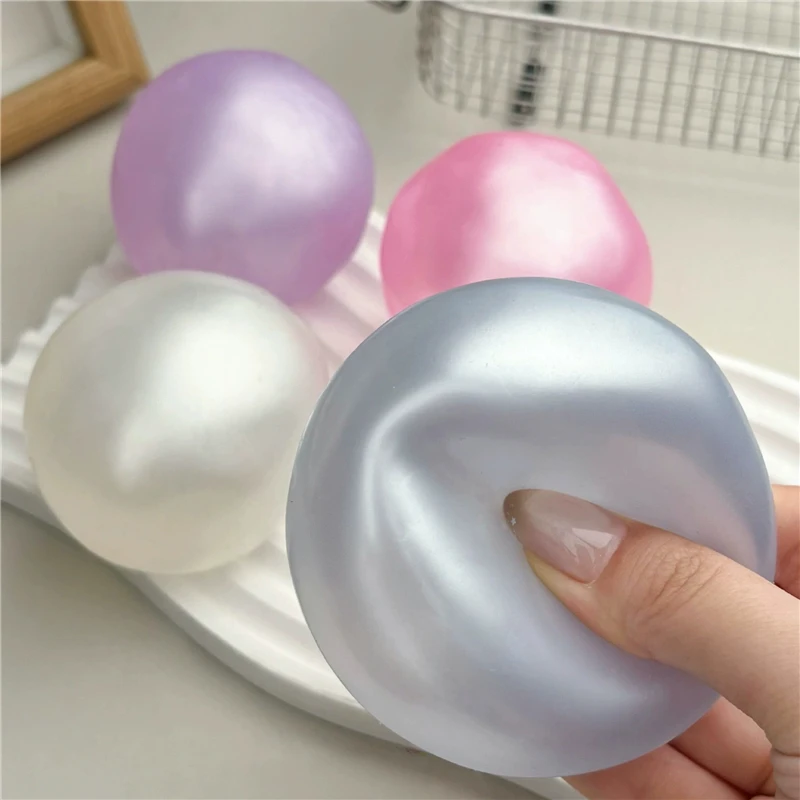 6cm Vaseline Fidget Squeeze Ball Pearl Color Coconut Oil Stress Relief Sensory Toy Shapeable Portable Handheld Calming Toy Gift