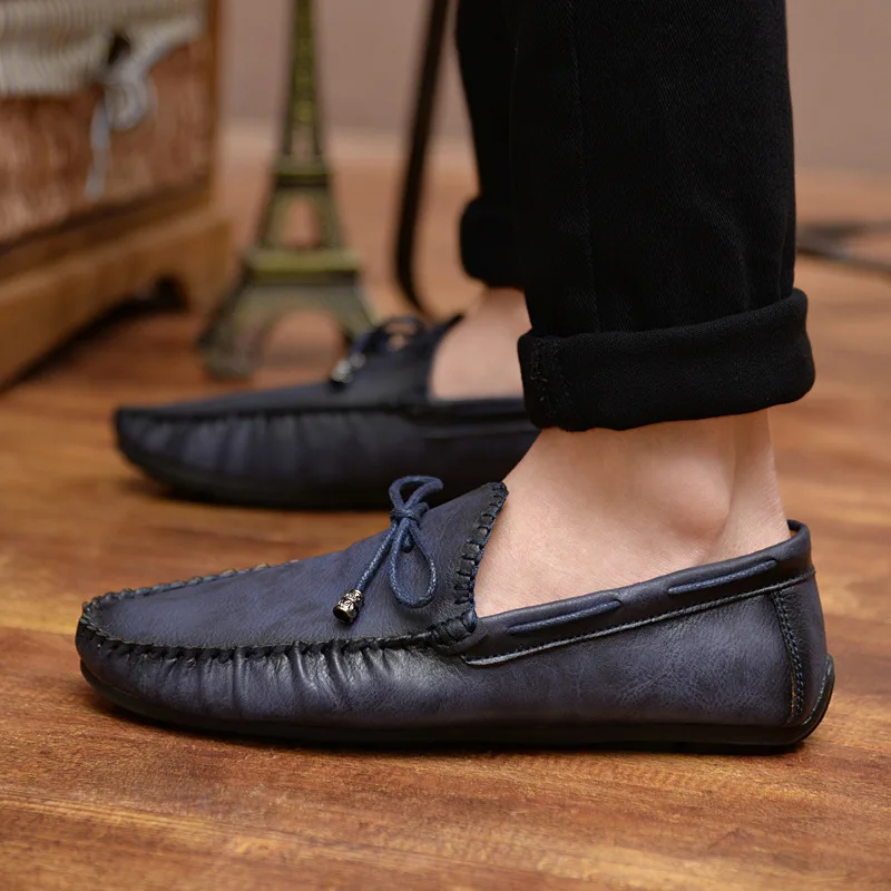 Casual Leather Loafer Shoes Men Soft Comfortable Driving Shoes Men Moccasins Footwear Mokasin Kasual for Men Schoenen