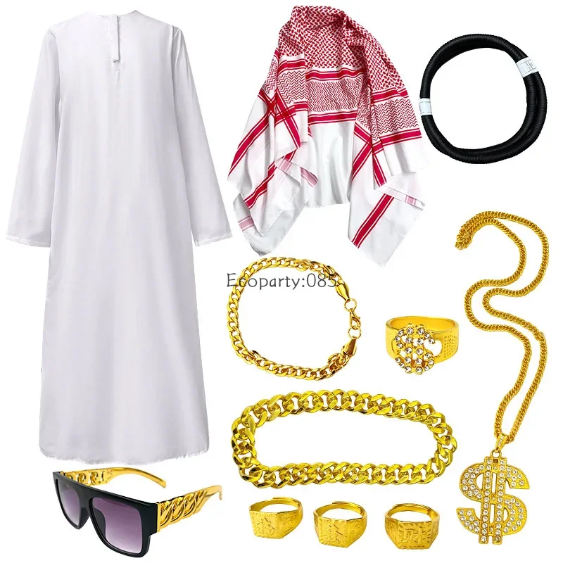 

Middle East Arabic Style Costume Suit Robes Men and Women Dubai Tycoon UAE Cosplay Costume Stage Performance Costumes 2025 New