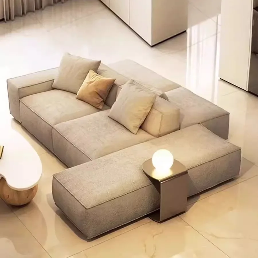 Italian minimalist fabric sofa back-to-back combination tofu block double-sided module reception area large flat floor room
