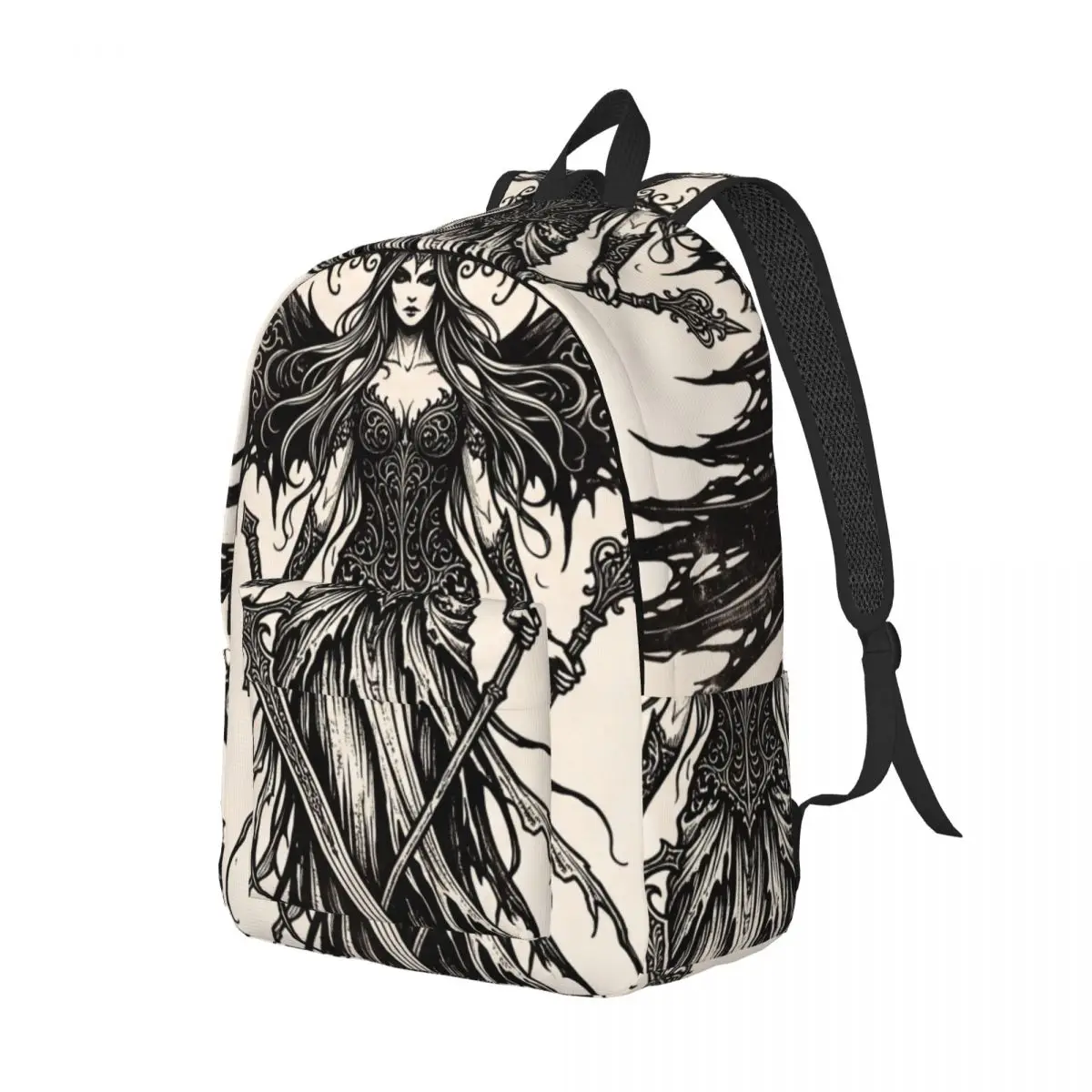 Family Outing Backpack Winged Figure Silhouette Illustr 4K 20260917042043 Lightweight Casual Bookbag for Travel Picnic Shopping