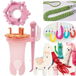 Plastic Knitting Spool Knitter Double Head Yarn Wool Knitter Weaving Tool Manual Spool Knitter Knit Spool Loom Set for Beginners