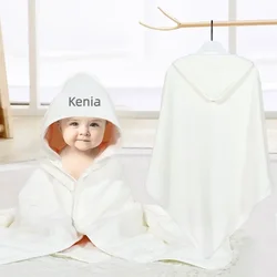 Custom Name Children's Towel Cloak Quick-Drying Coral Velvet Robe Cape Personalized Embroidery Baby Darling Hooded