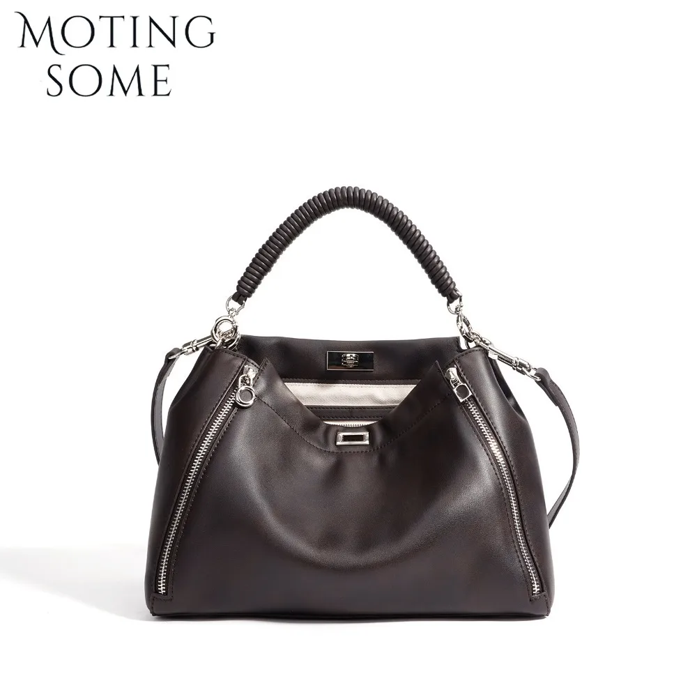 

Motingsome 2026 New in Full Grain Genuine Leather Bag for Women Fashionbale Satchel Shoulder Purses Luxury Soft Cowhide Handbag