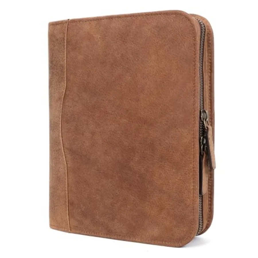 

Leather A5 Portfolio Padfolio Folio A5 Notebook Journal Cover Planner Binder Small Mens Business Work Folder Organizer