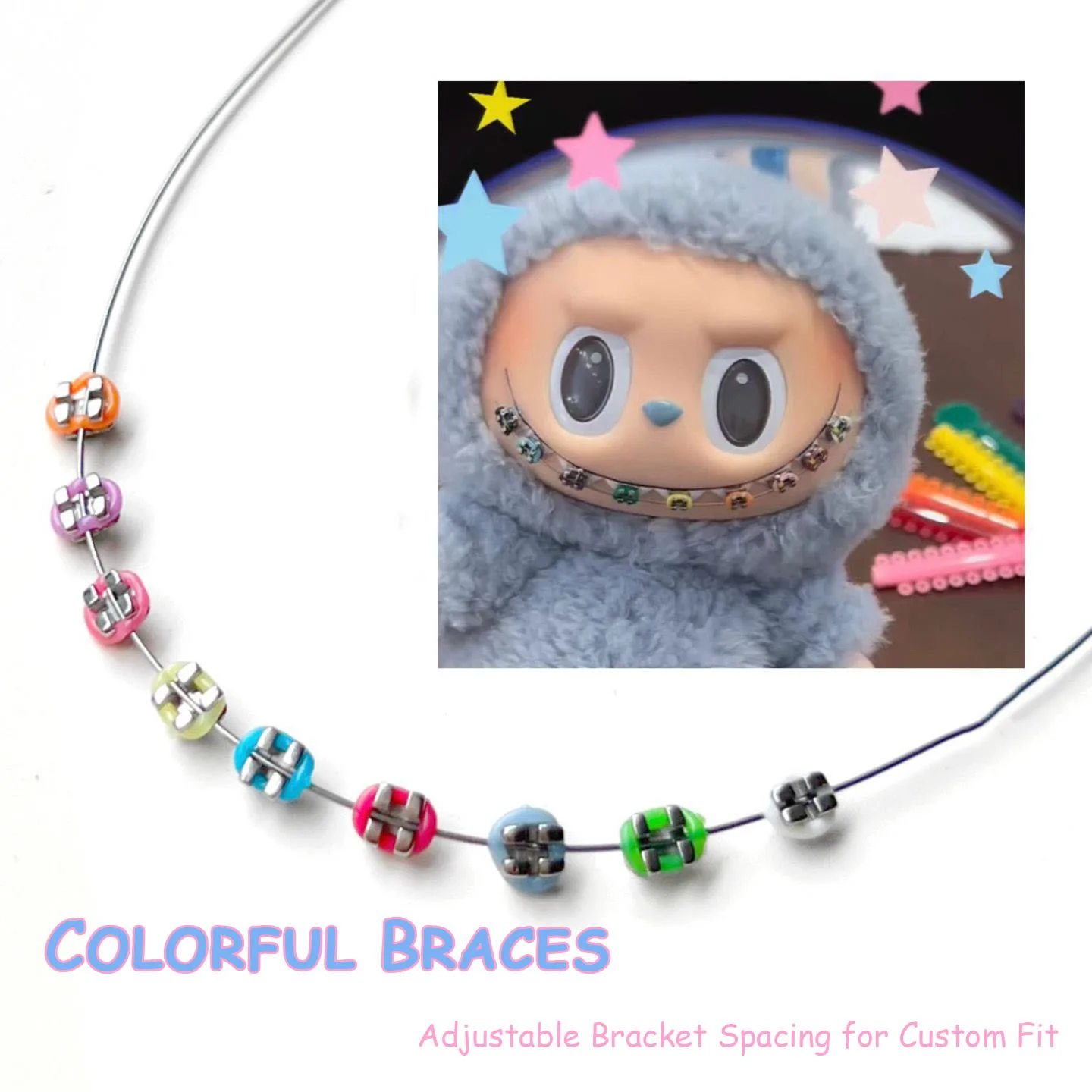 17 سنتيمتر Labubu ملحق الأقواس Labubu DIY بها بنفسك اللون الديكور الأقواس دمية شفافة الأقواس قوس دمية الديكور