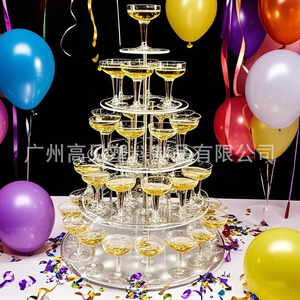 Wedding props five-layer acrylic wine tower shelf birthday party champagne tower champagne rack