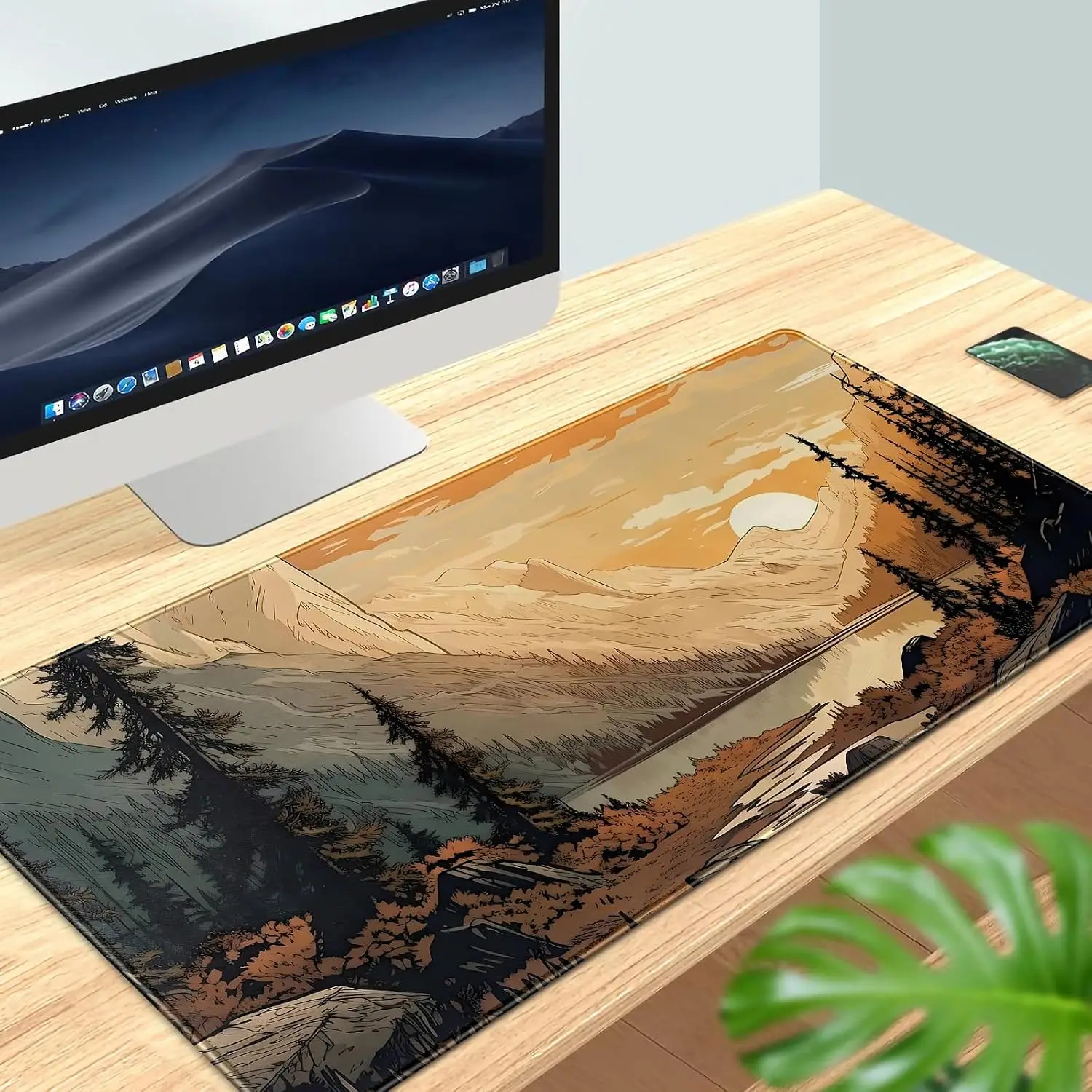Mouse Pads Large 1Pcs Mouse Pads Cute Sunset Mountains Desk Mat Aesthetic Large XXL Extended Gaming Mousepad Nature Landscape