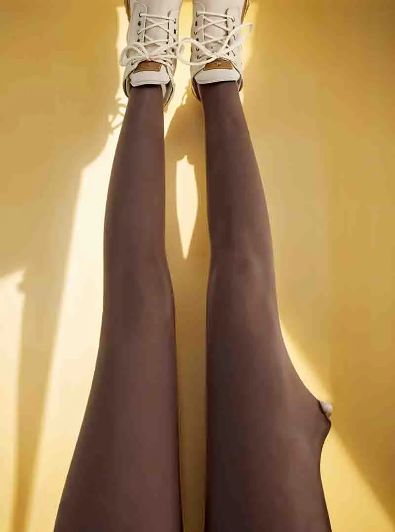 Women'S Fleece Leggings Plush?? Seven-Quarter Comfy Lady'S Shine Detail Match Decoration Oatmeal Lustrous High-Elasticity Tights