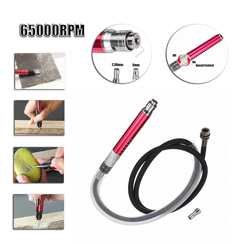 Lápis Micro Air Grinder Velocidade Profissional de Corte Polimento de Jóias Madeira Gravura Moagem Ferramenta Pneumática Faça Você Mesmo 65000rpm Conjunto