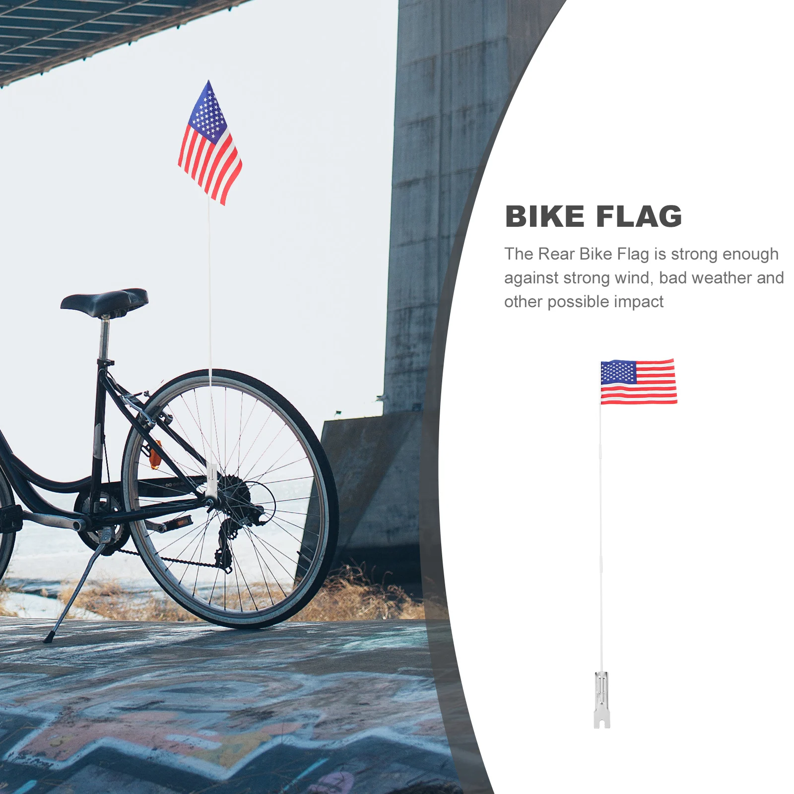 

1 set Children Bicycle Flagpole 20x28cm Orange Fiberglass Bike Safety Flags for Kids Cycling Warning Decor Accessories