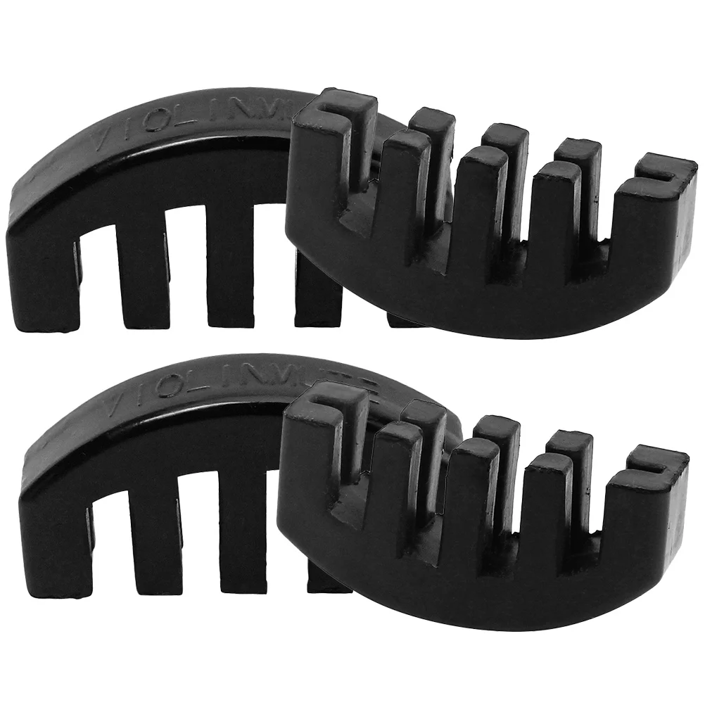 

4 Pcs Acoustic Violin Mute Practicing Mutes for Violins Viola Rubber Orchestral