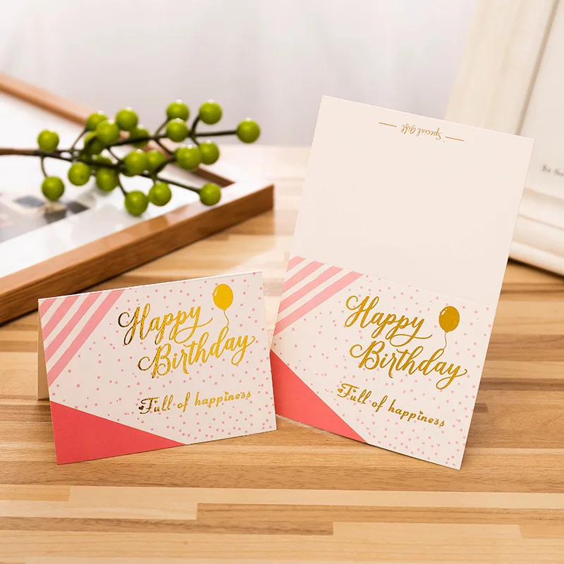 【10 PCS】Happy Birthday Greeting Card Note Message Cards Bouquet Gifts Party Supplies For Birthday Party Favors