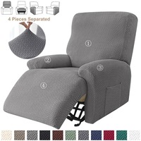 4pcs/set Jacquard Recliner Sofa Cover Ralax Lazy Boy Chair Covers Stretch Spandex Couch Slipcovers Non Slip Armchair Slipcovers