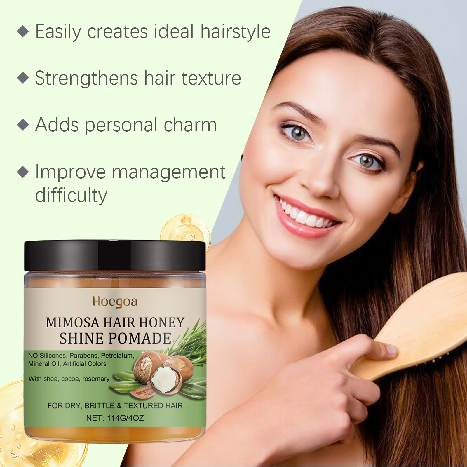 HOEGOA 114G Shine Pomade Specially Designed For Dry Brittle & Textured Hair Quickly Softens Hair Nourishing Hair Mask