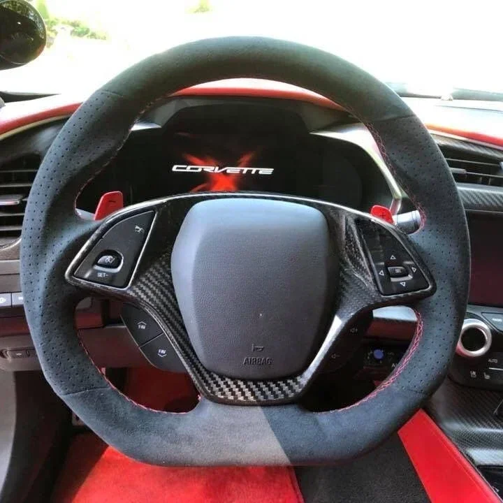 Corvette Steering wheel cover Dry Carbon Fiber