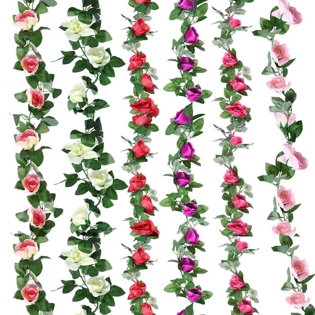 

2 шт. Искусственная декоративная гирлянда из ротанговых роз для дома, сада, свадьбы, вечеринки, патио, дверной рамы, настенного зеркала, романтическое украшение