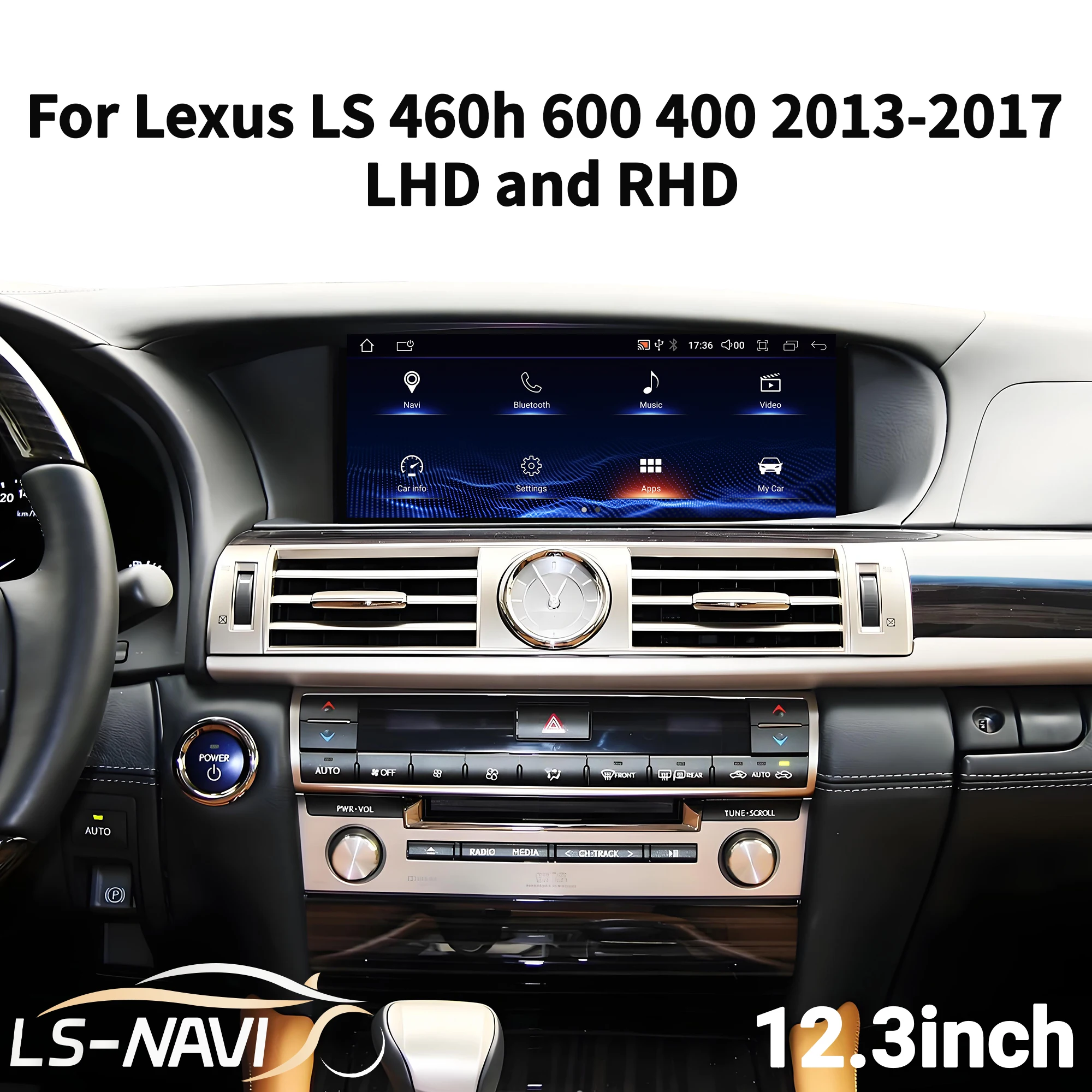

12.3"For Lexus LS 460h 600 400 2013-2017 LHD and RHD Car Radio Wireless CarPlay Multimedia Snapdragon 680 Screen