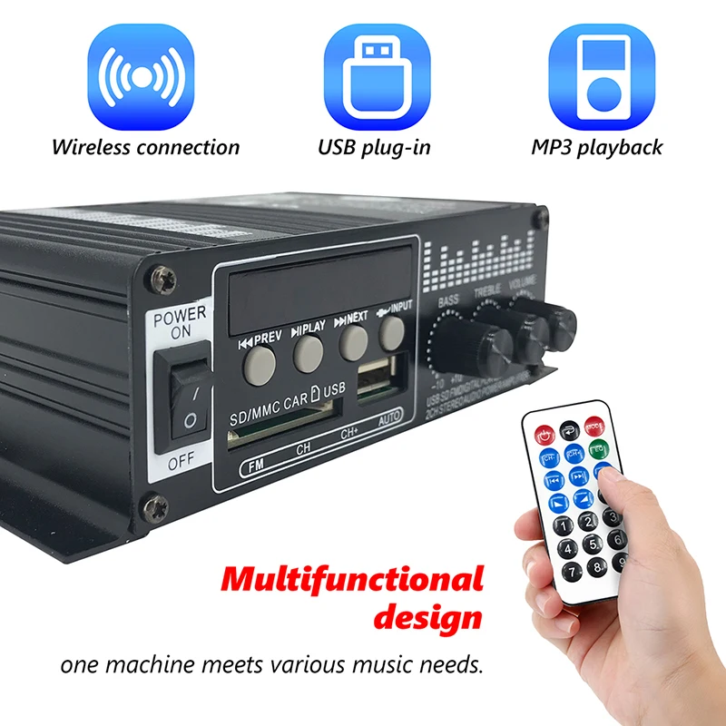 Auto Cube Buletooth 2Channel Amplifier 30W Mini Hifi Speaker Amplifier Car Audio BT-888B FM Digital Radio with USB/SD Port