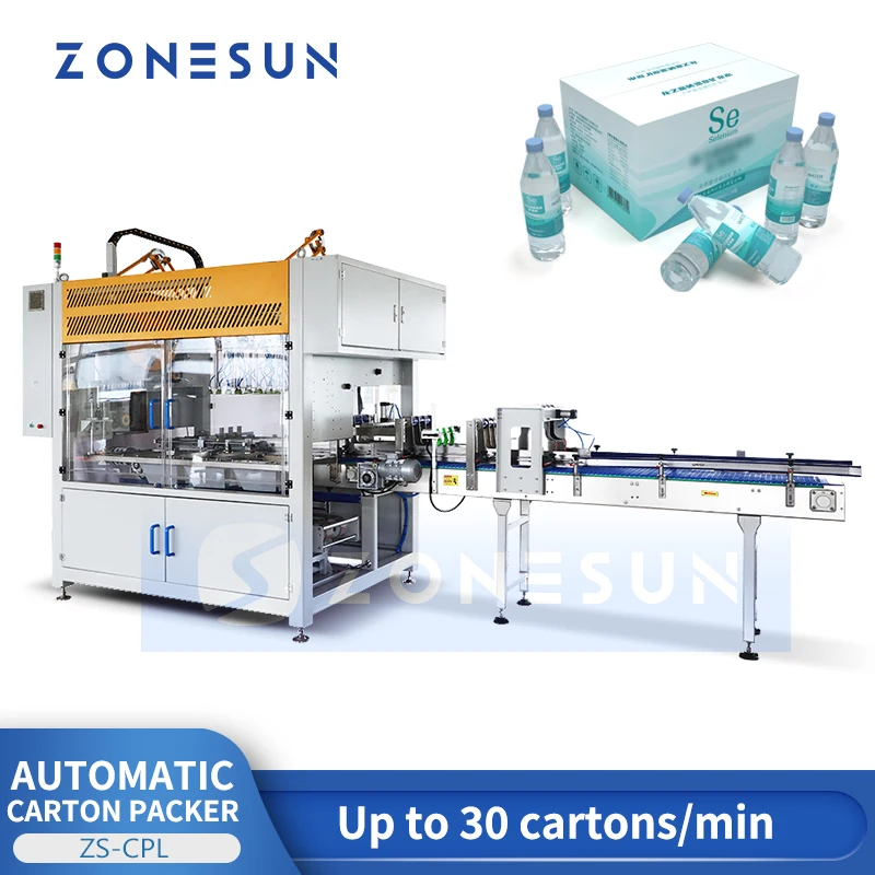ZONESUN Automatic Carton Packaging Machine Robot Gripper Robotic Arm Loading Erecting Case Cardboard Box Sealing Packer ZS-CPL