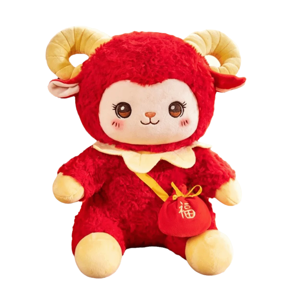 Cute Soft Plush Zodiac Sheep Toy PP Cotton Multi Sizes Mascot Toy Skin Friendly Sheep Plush Doll Party Favor