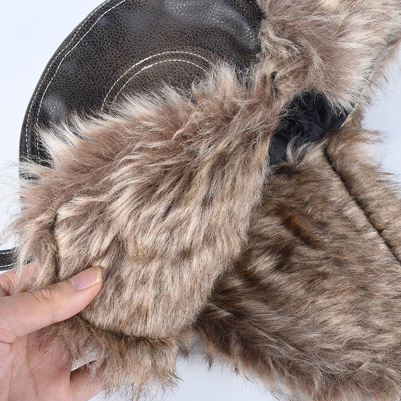 Earflap Hat Ushanka Autumn 2025 Winter Cap Man Russian Warm Windproof  Pu Leather Faux Fur Hat Aviator Pilot Trooper Bomber Hats