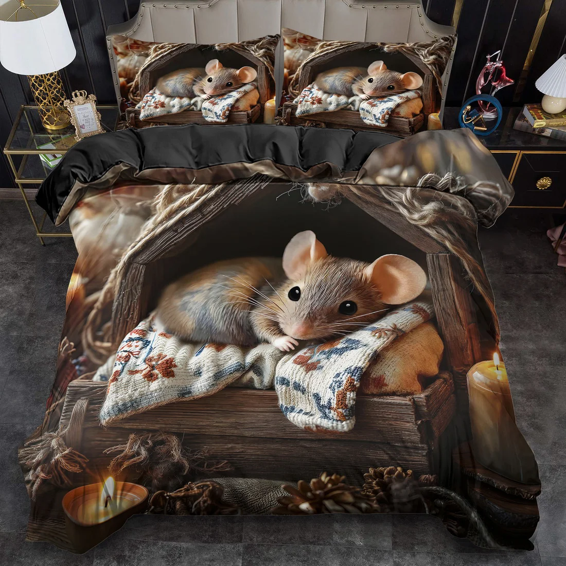 Fantasy Dragon Print Quilt Cover Set King Queen Style Duvet Cover Bedding Set for Bedroom Guest Room Quilt Decoration