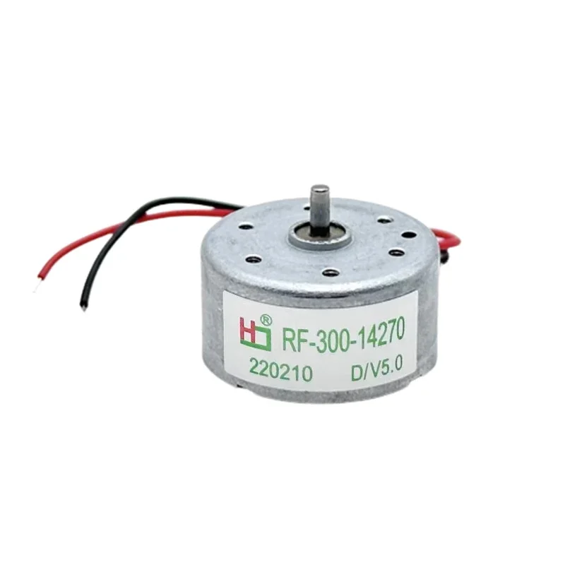 

RF-300-14270 Mini 300 Motor DC 1.5V 3V 3.7V 5V 9000RPM Micro 24mm Round Spindle Motor Metal Brush DIY Solar Hobby Toy Fan Model