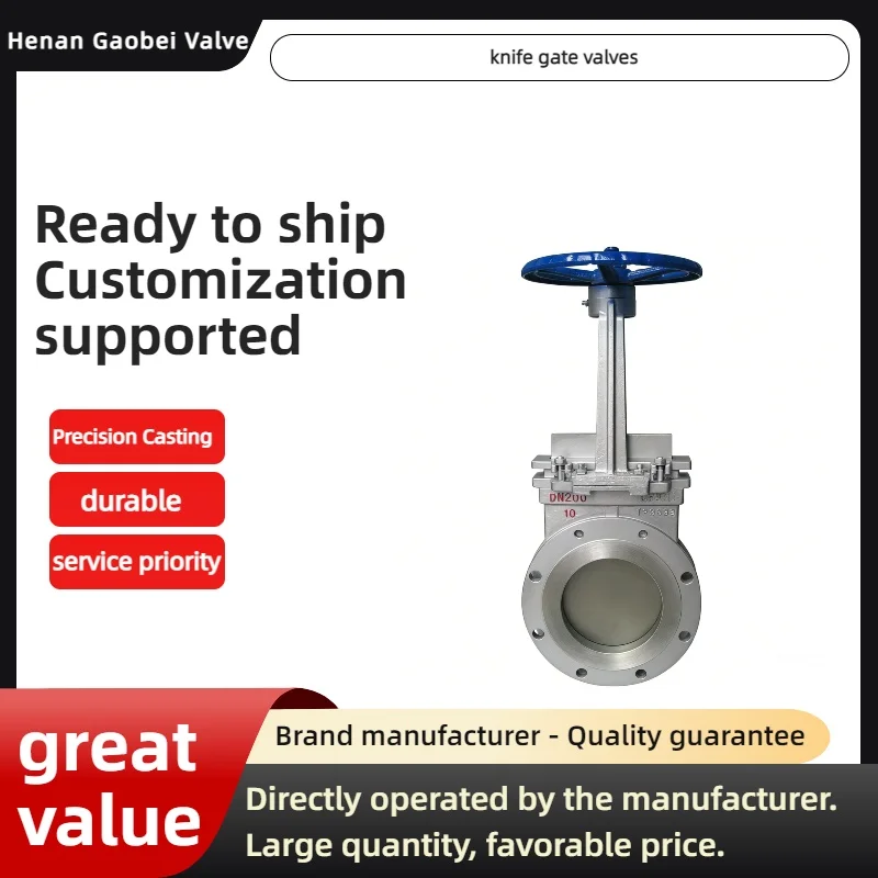 Stainless Steel  Manual Knife Gate Valve Industrial Slurry Valve For Sewage Mining Chemical Industry