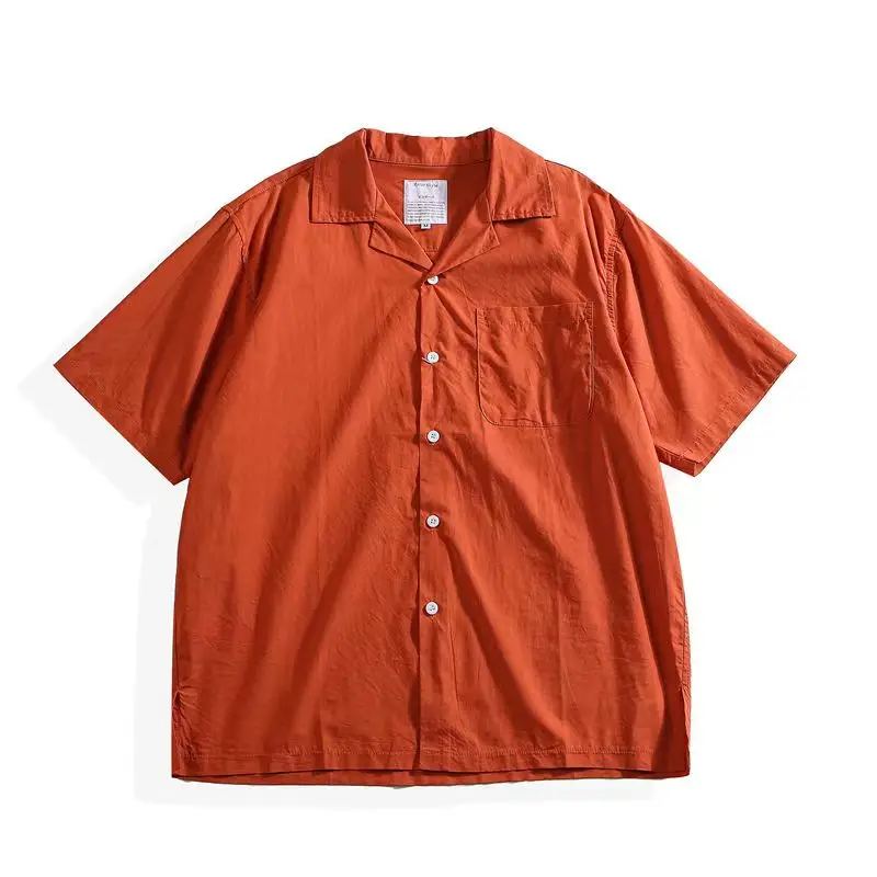 

Свободный кубинский воротник irt, мужская повседневная японская брендовая летняя тонкая ort Sve с открытым воротником, свободная рабочая одежда для пар irt