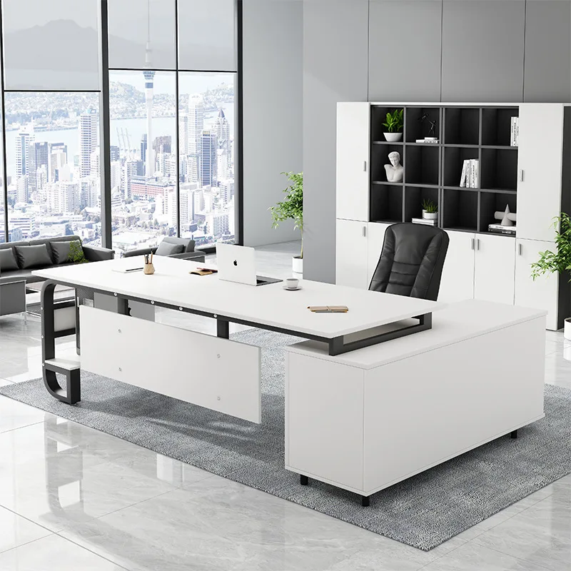 

Modern Large L-Type Manager Office Desk Wooden Furniture with Melamine Board for Boss and Office Workers for Computer Use