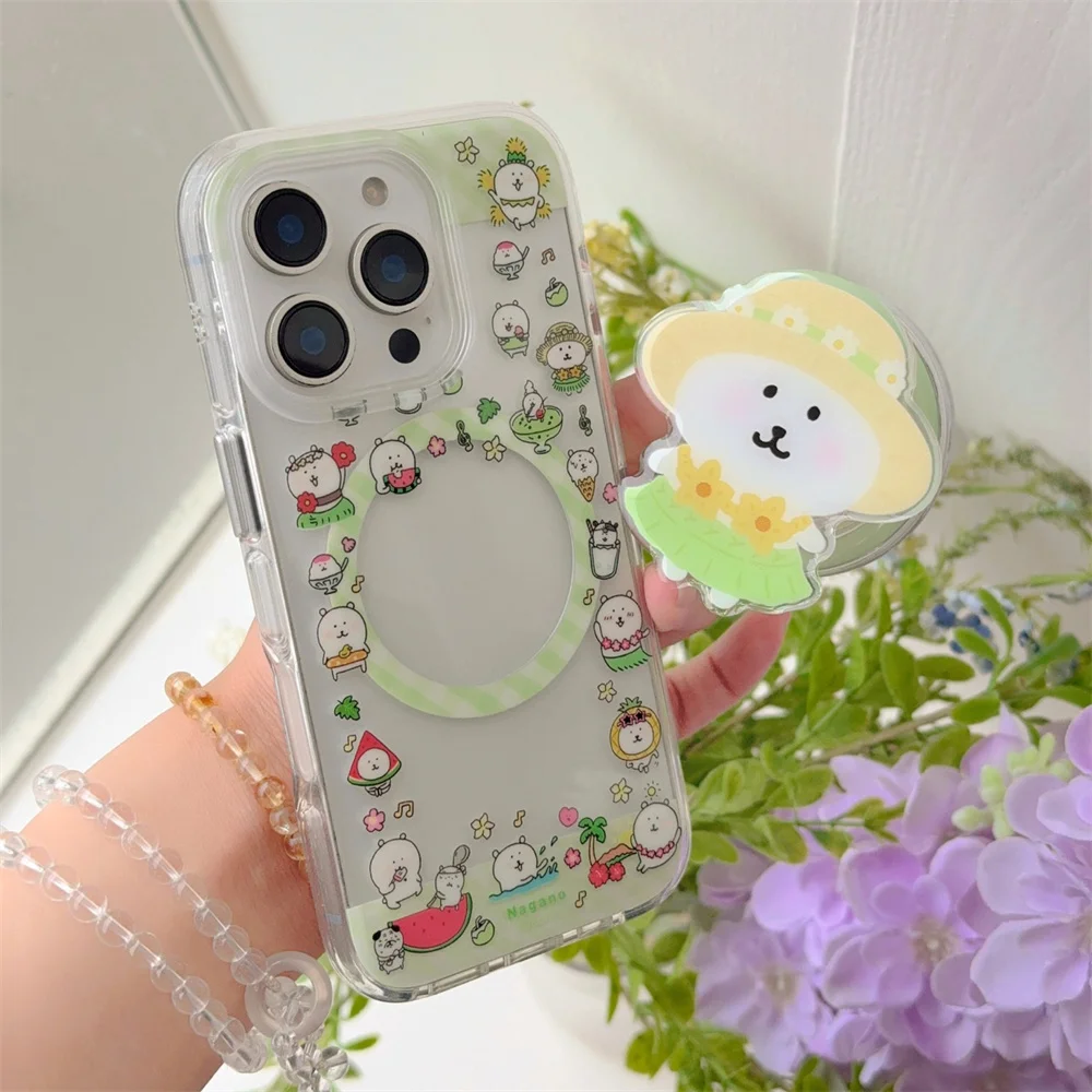 Stylish and Cute Cartoon Puppy for Magsafe Stand, Suitable for Apple iPhone 16 ProMax iPhone 15/14/13 Soft Case