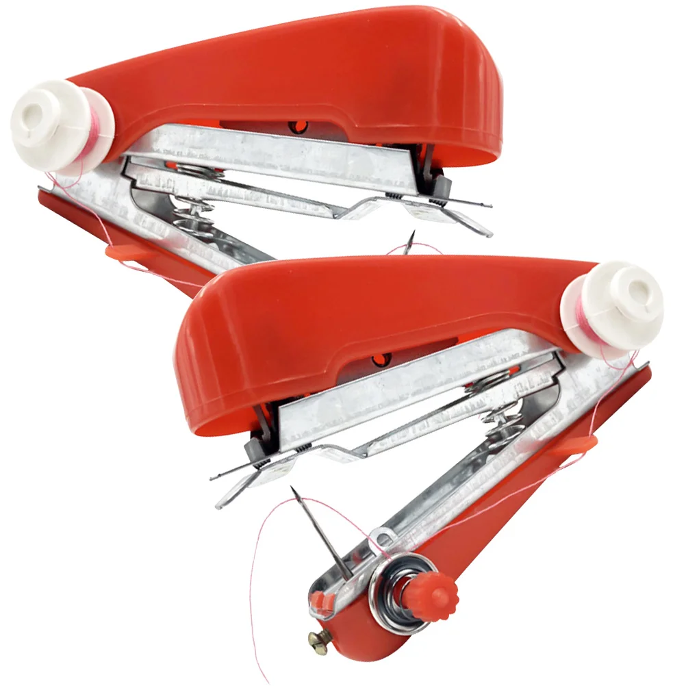 

2 Pcs Portable Sewing Machine Mini Kit Accessories Tool Hand Convenient Red Child