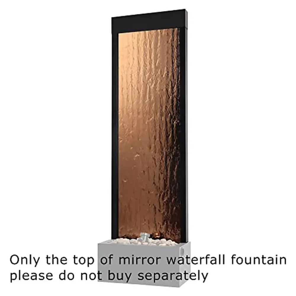 Metal Top Mirror Waterfall Fountain Replacement Brown Lighted Outdoor Decor