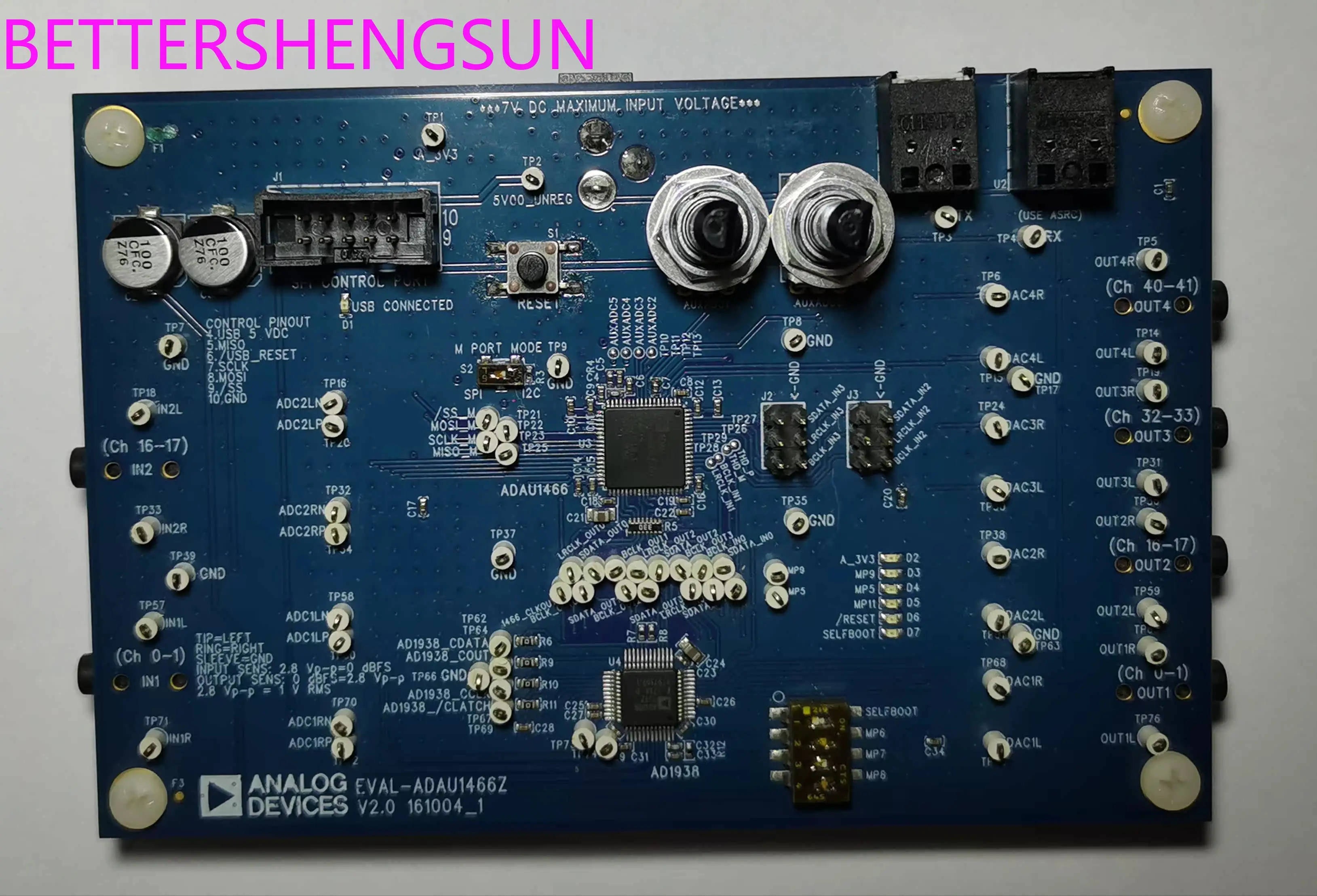 ADAU1452 ADAU1466 Development Board (6-in-10-out)