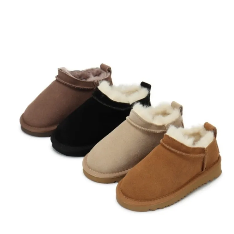 

Детские сапоги для малышей, мальчиков и девочек, из натуральной овчины, меховые, зимние, на щиколотку, новый дизайн, классические, ультра-мини, очень теплые, размеры 21-36