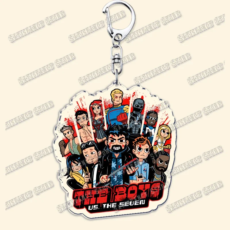 Hot The Boys TV Show Keychains Homelander Billy Butcher Starlight Key Chain Ring for Bag Hero Pendant Keyring Jewelry Fans Gifts