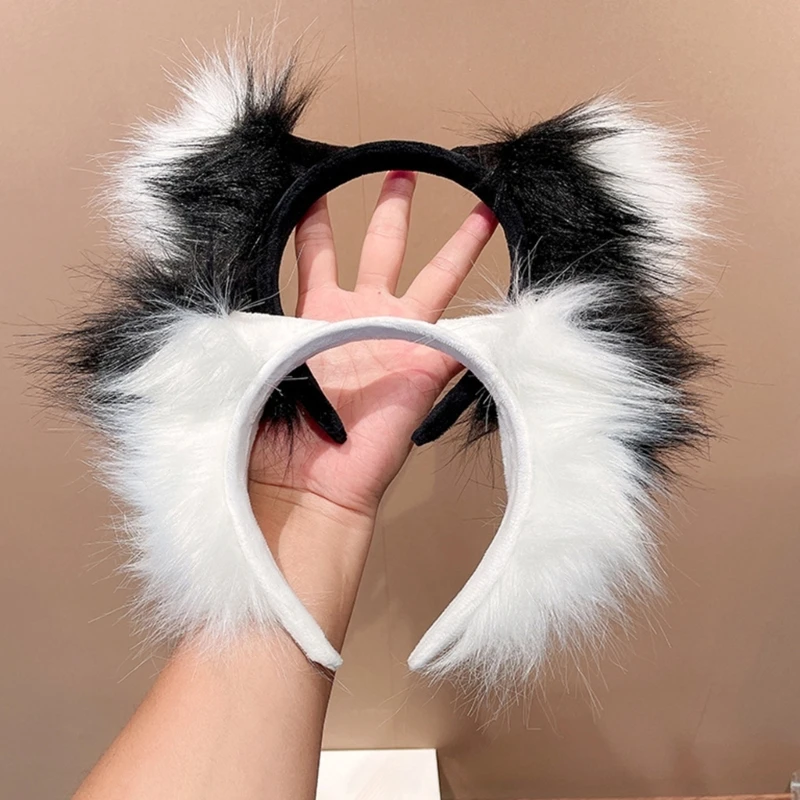 Handmade Dog Ear Headband Wolf Girls Cosplay Accessories Beast Ears Fursuit Masquerade Halloween Cosplay Party