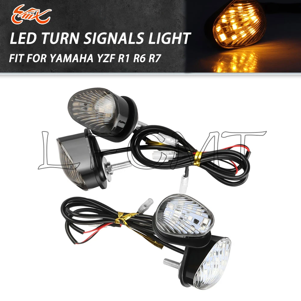 

Motorcycle LED Turn Signals Flasher Light Indicator Blinker Lamp Fit for Yamaha YZF R1 R1M YZFR1 2015-2023 YZF R6 R7 YZFR6 YZFR7