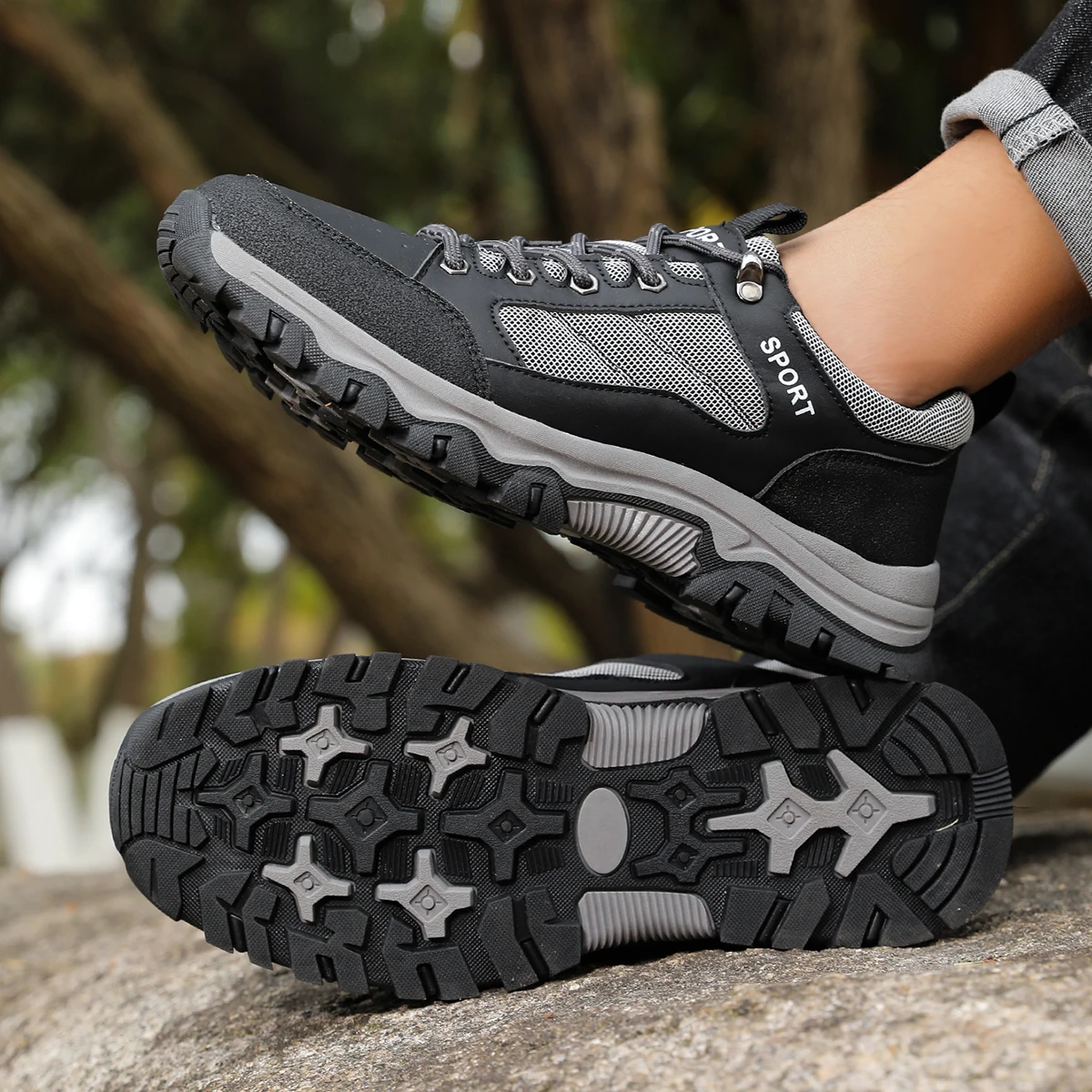 Professional Non Slip Hiking Shoes Men Outdoor Trekking Shoes Tracking Mountain Shoes Trail