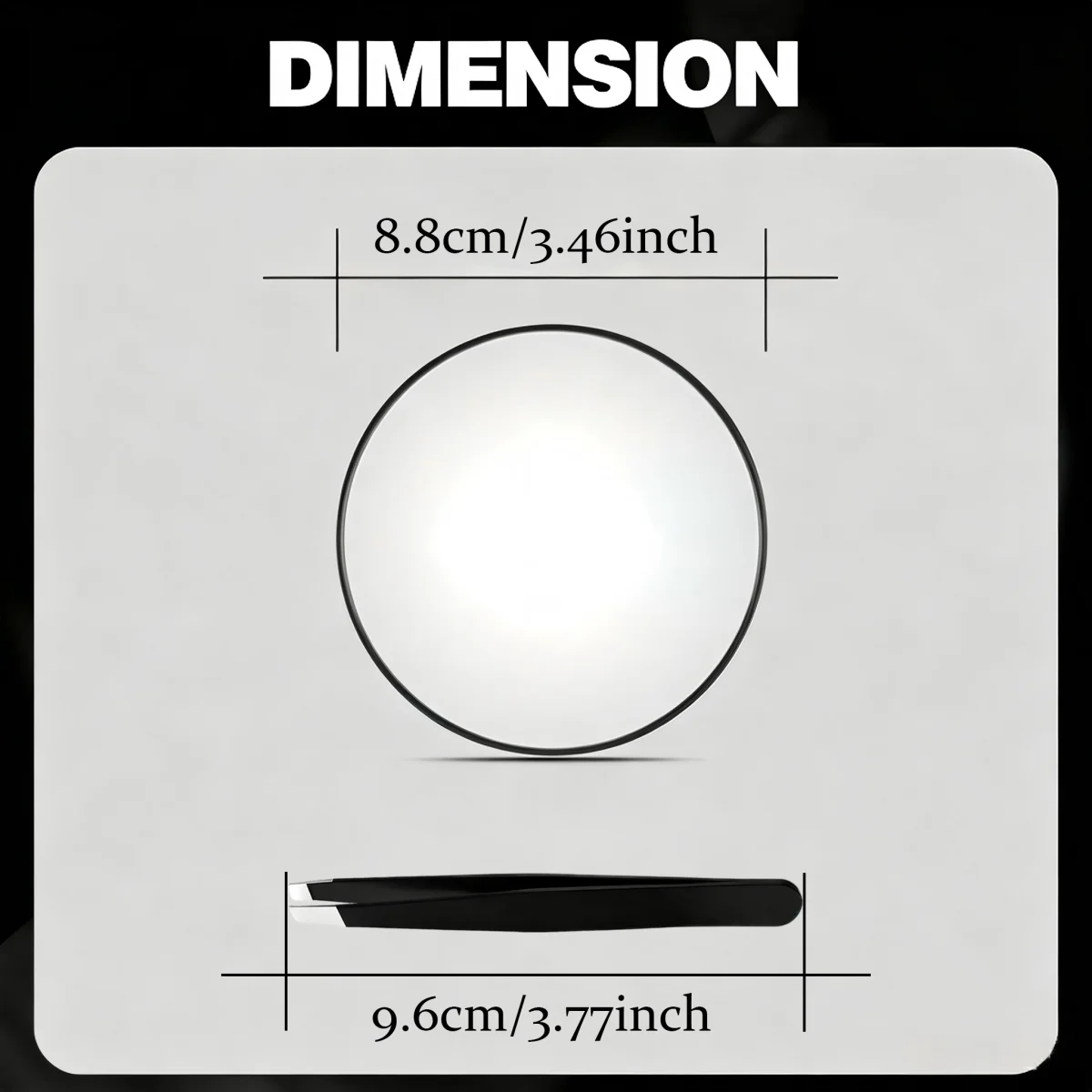 90X Magnifying Makeup Mirror, 3.5inch Small Round Mirrors/Variety of Colors and Styles. Comes Standard with Dual Suction Cups and Tweezers, Which Can Be Firmly Attached to Conventional Mirrors. High-Magnification Lenses Provide a Clear View, Effectively Remove Blackheads and Acne, and Complete Deep Pore Cleaning, Suitable for Various Fine Skincare and Makeup Applications. The Product Is Lightweight and Easy to Carry, Suitable for Daily Use and Travel, and Is an Ideal Halloween Gift.