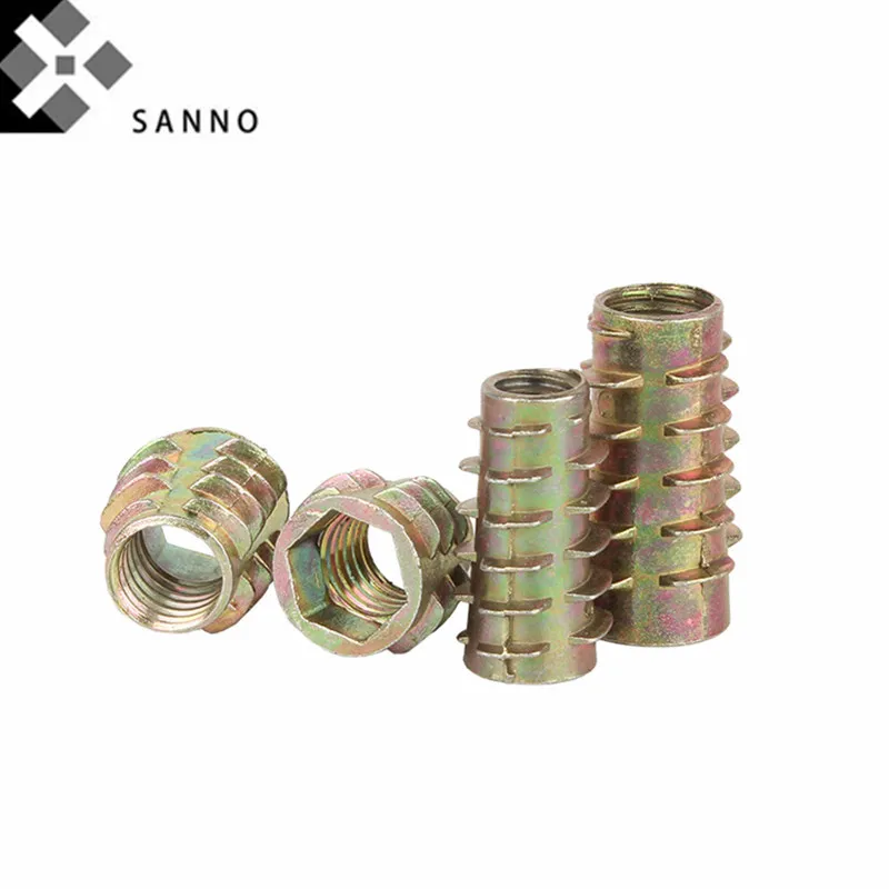 50pcs M4 M5 M6 M8 M10 flanged hex drive head furniture nuts hexagon socket furniture screws insert nuts for wood