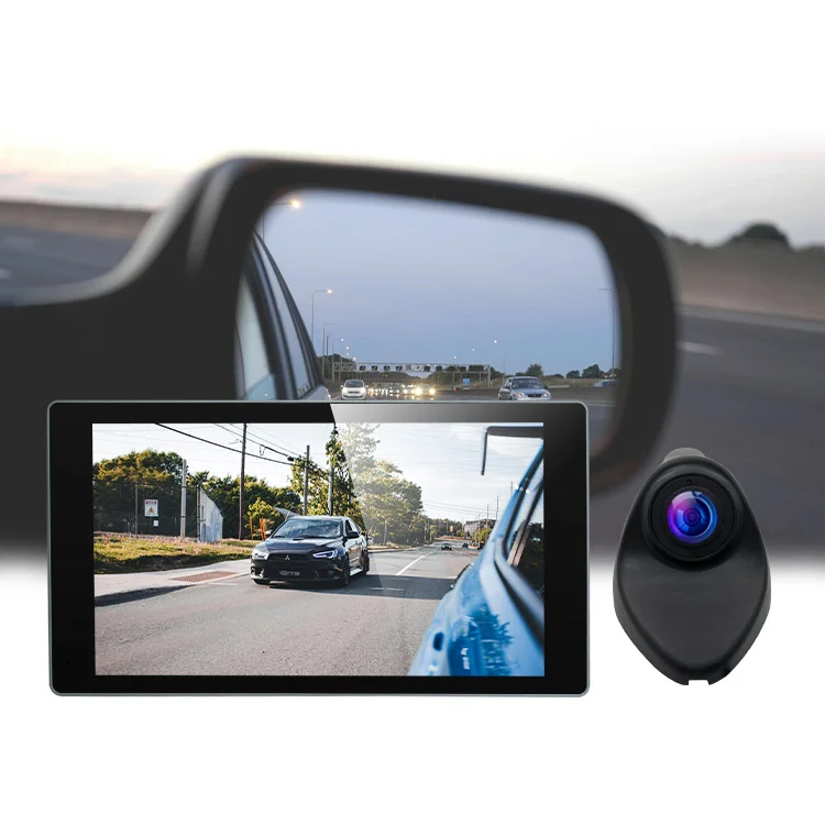 

5-inch AI Car Blind Spot Camera BSD Driving Recorder Electronic Rearview Mirror HD 1080P Side View Rotatable Camera Dash Cam