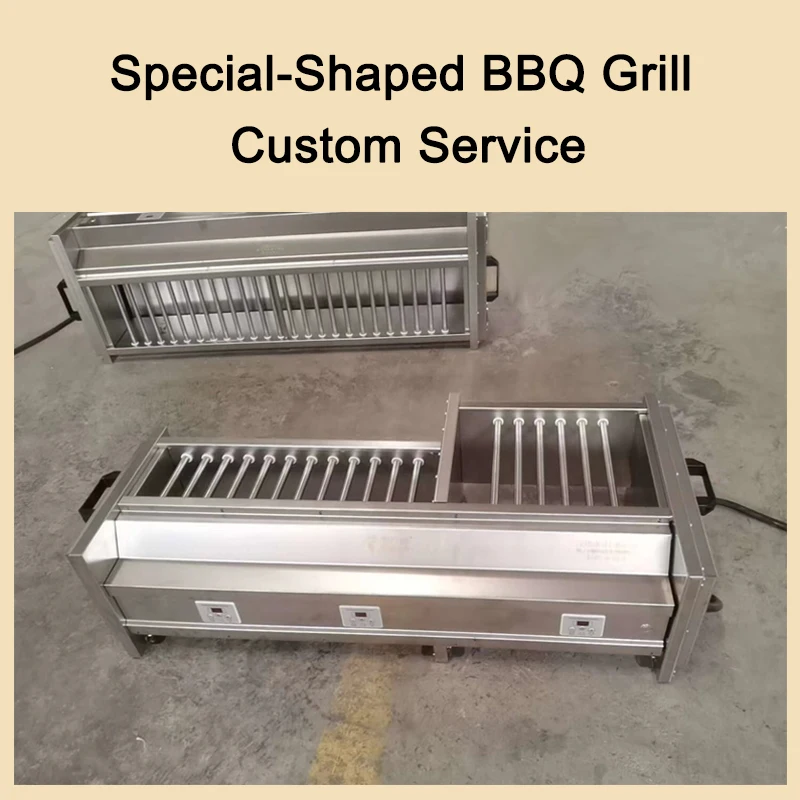 X7-2 Portable Commercial Electric Stainless Steel BBQ Grill Smokeless for Restaurant Kitchen Use for Kabob Skewers