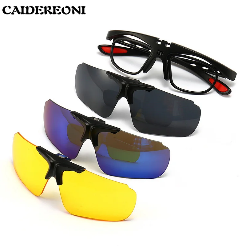 CAIDERONI Magnetic Sunscreen 3-in-1 Flip Up Sunglasses Prescription Custom for Men's and Women's Cycling Outdoor Sports Glasses