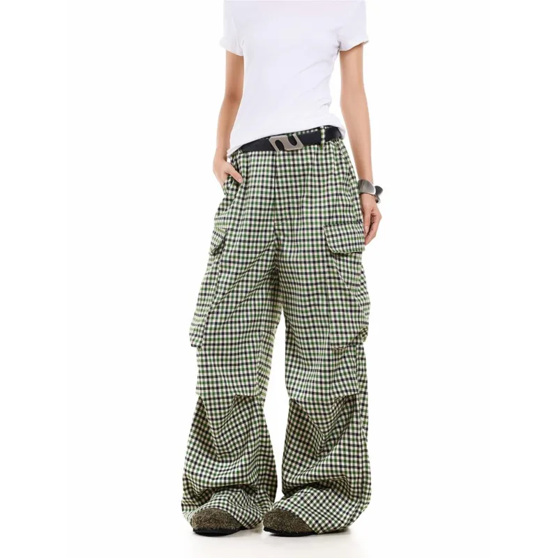 

Streetwear Men's Plaid Pants With Wide Leg, Hip Hop Baggy Check Trousers For Man Woman, Y2K Harajuku Women's Jogger