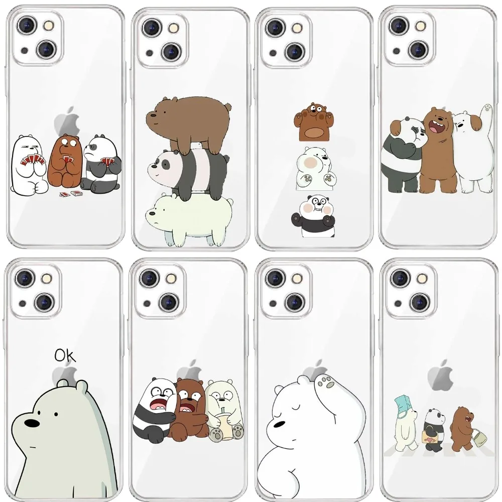 

Cartoon B-Bare B-Bears We Phone Case For Iphone 15 11 13 14 Pro Max 7 8 Plus X Xr Xs Max Se2020 12mini Transparent Cover