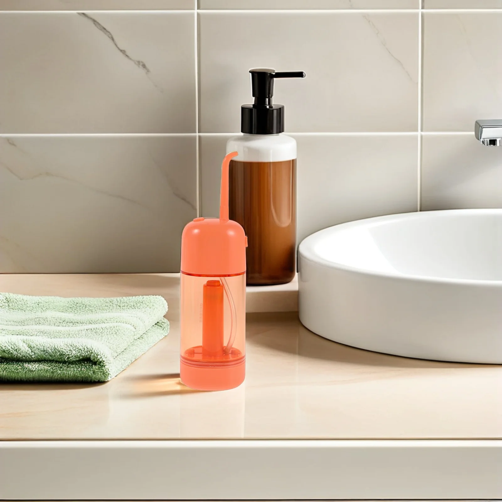 

Portable Water Flosser Compact Oral Irrigation Device Manual Adjustable For Home Travel Use